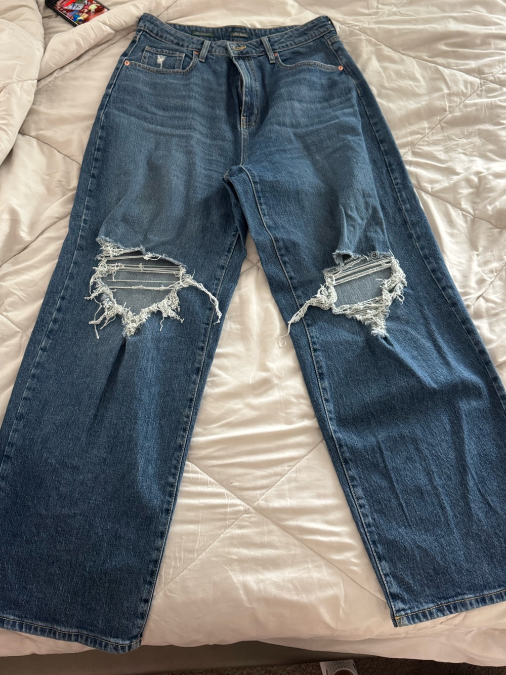 Women’s Wild Fable Distressed Dark Blue Wide Leg Jeans